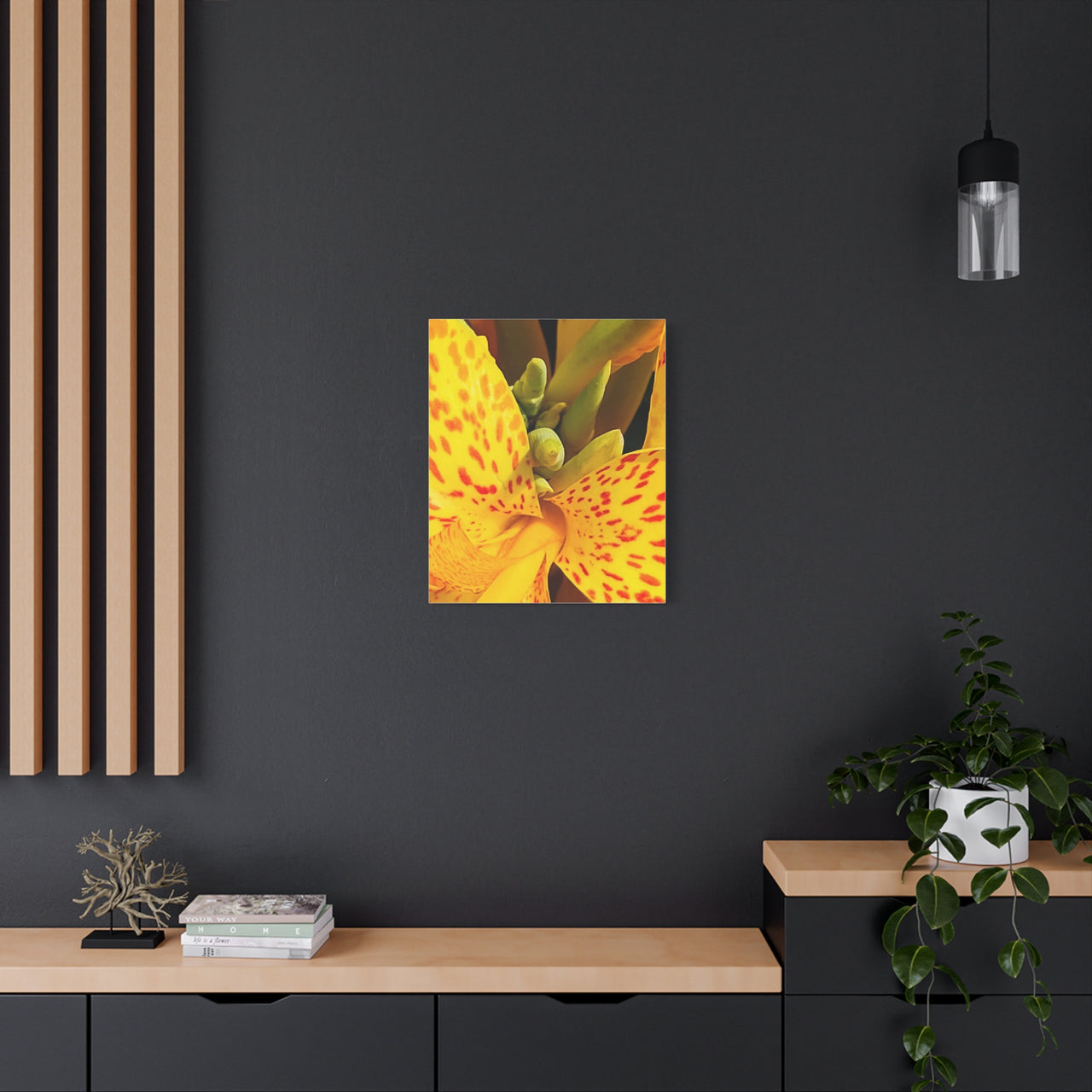 Vibrant Floral Canvas Art - Bright Yellow Canna Artwork, Wall Decor, Gift for Nature Lovers, Home Decoration, Floral Prints
