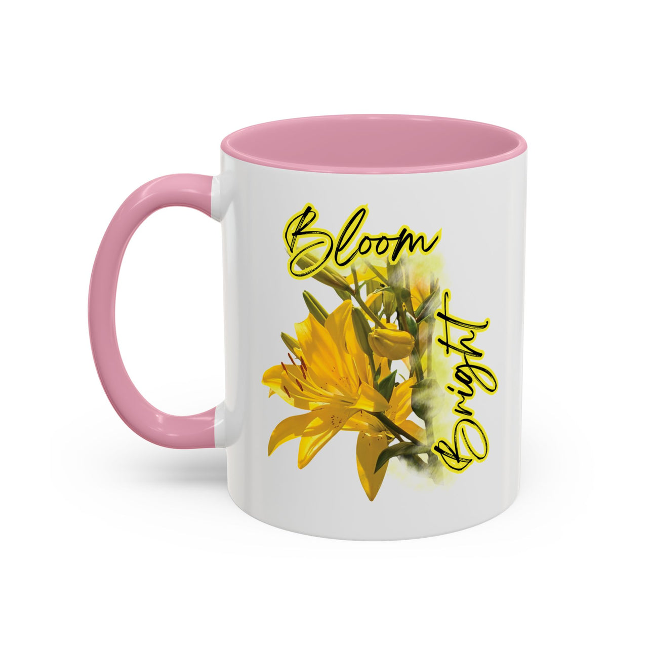 Floral Coffee Mug - "Bloom Bright" Yellow Lilies Coffee Cup