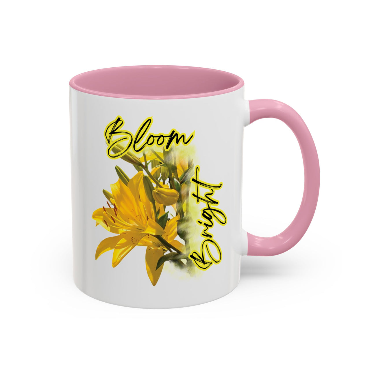 Floral Coffee Mug - "Bloom Bright" Yellow Lilies Coffee Cup