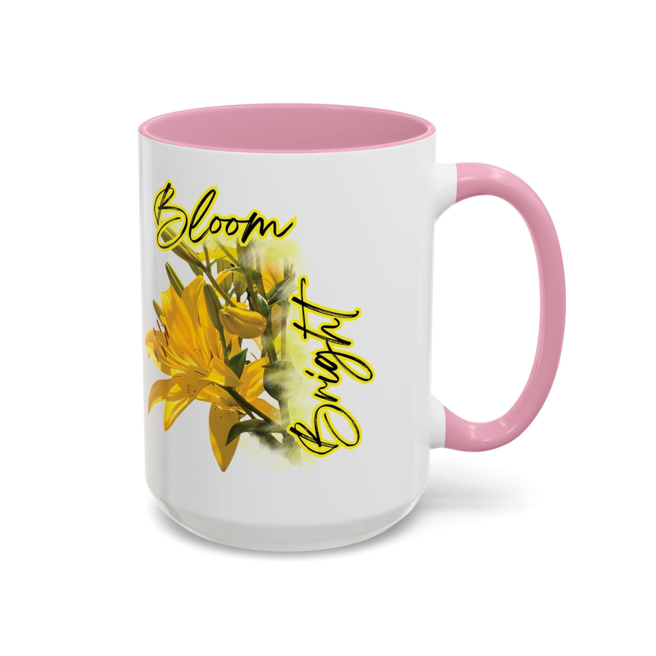 Floral Coffee Mug - "Bloom Bright" Yellow Lilies Coffee Cup