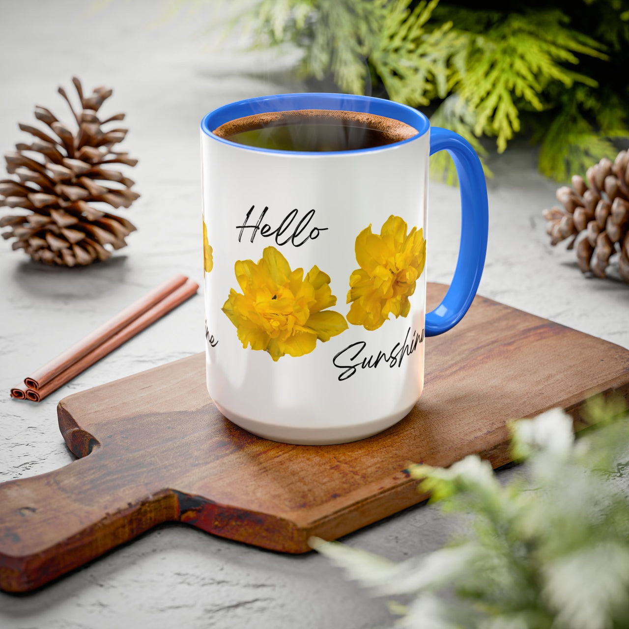 Floral Coffee Mug - Mornin' Sunshine Yellow Tulips