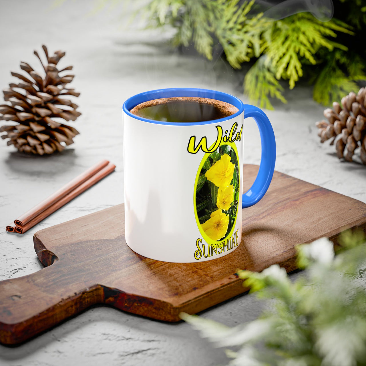 Floral Coffee Mugs – Yellow Primrose Coffee Cup, Perfect for Coffee Lovers, Gifts, Home Decor, and Celebrations