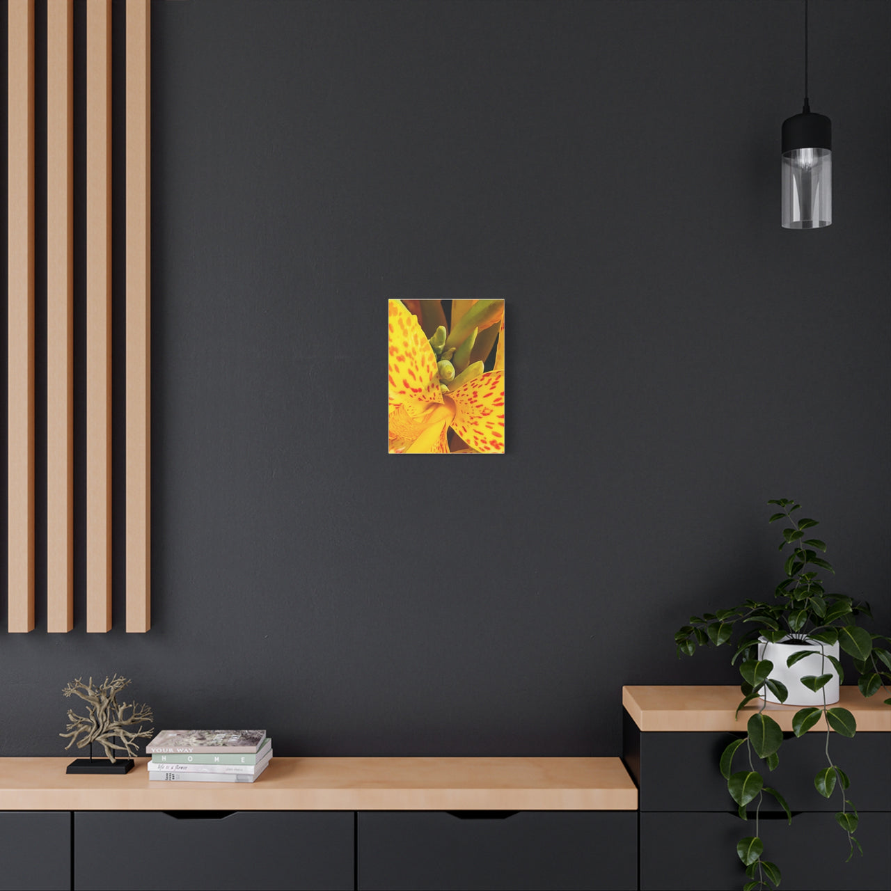 Vibrant Floral Canvas Art - Bright Yellow Canna Artwork, Wall Decor, Gift for Nature Lovers, Home Decoration, Floral Prints