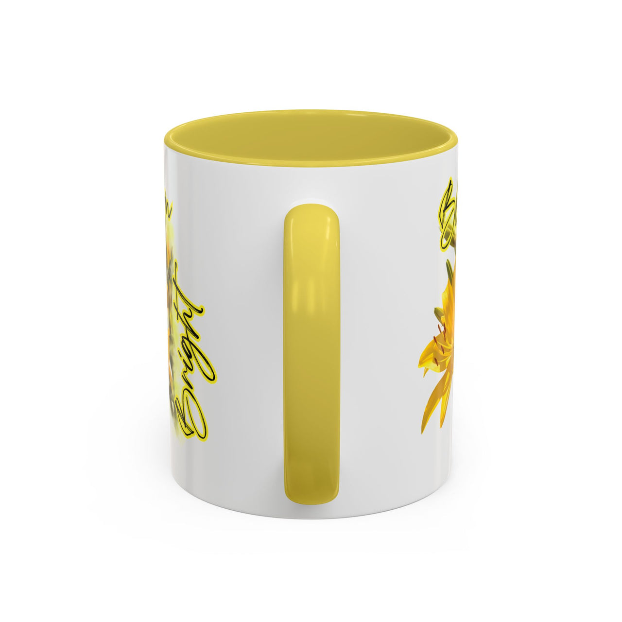 Floral Coffee Mug - "Bloom Bright" Yellow Lilies Coffee Cup