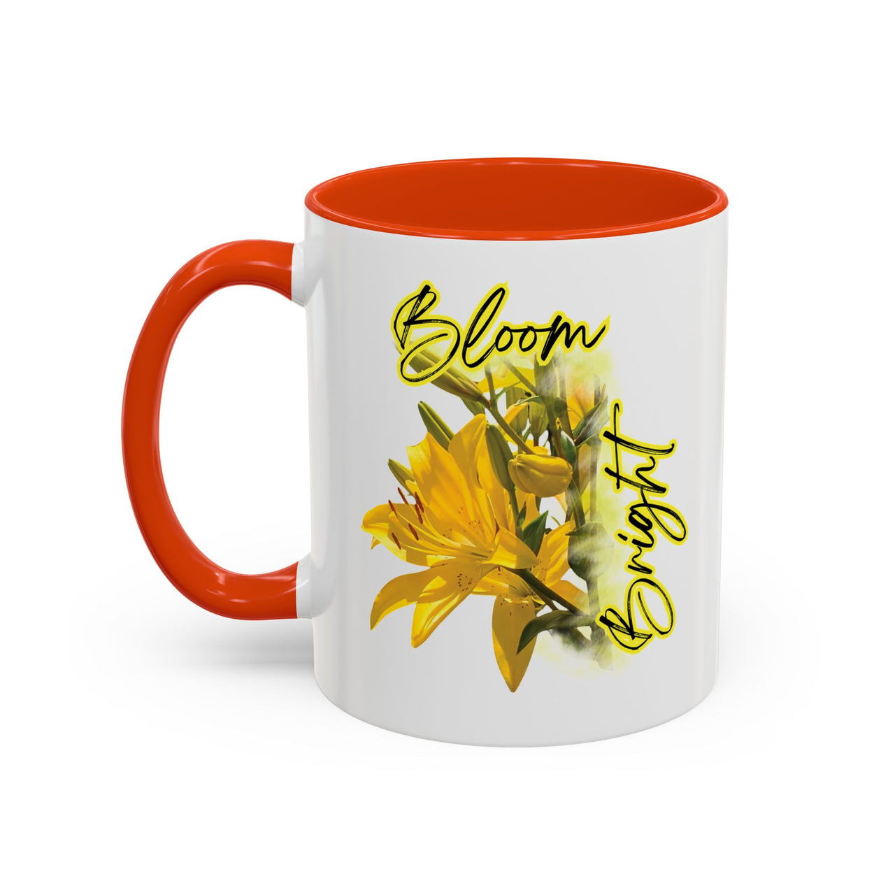 Floral Coffee Mug - "Bloom Bright" Yellow Lilies Coffee Cup