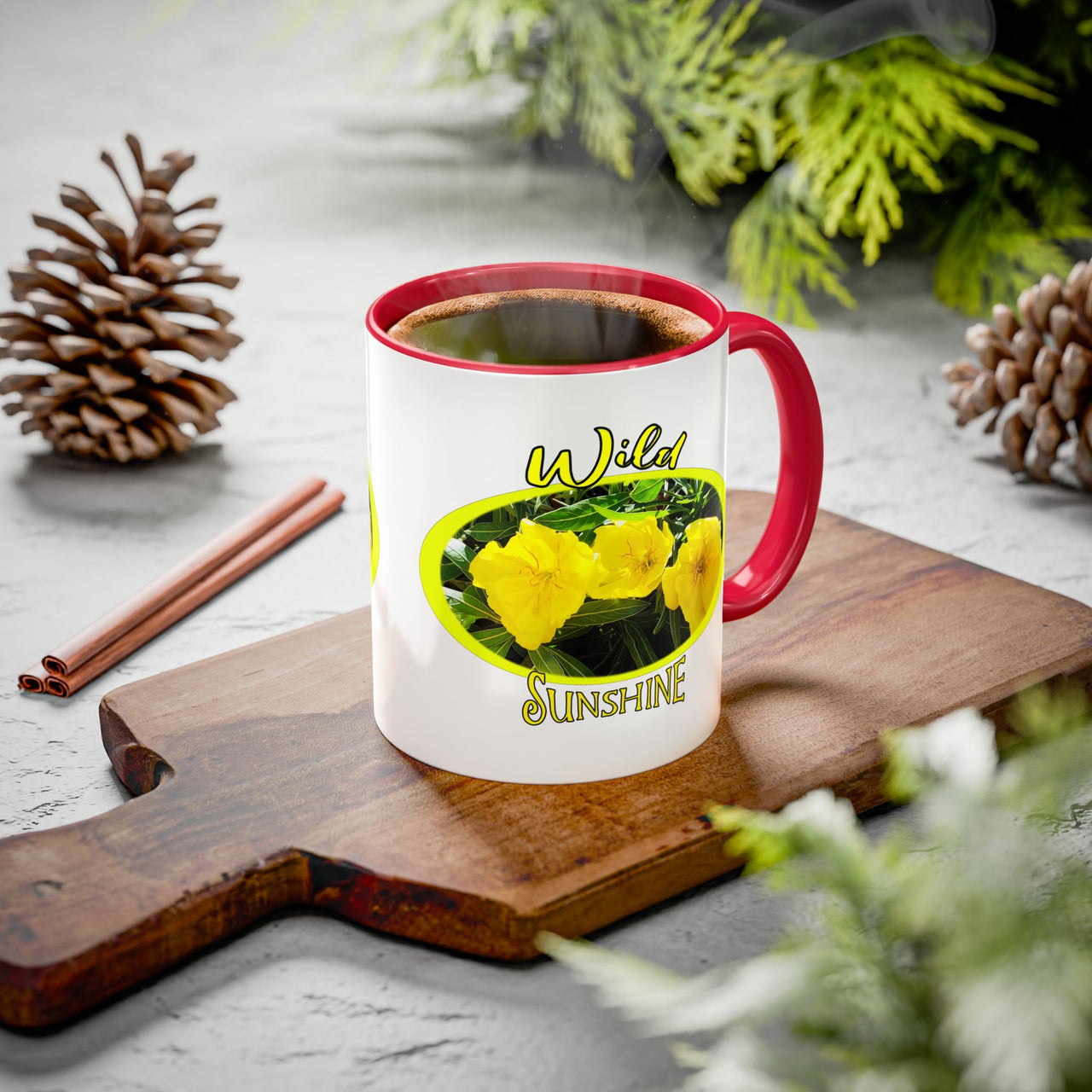 Floral Coffee Mugs – Brighten Your Day with the Yellow Primrose, Perfect for Coffee Lovers, Gifts, Home Decor, and Celebrations