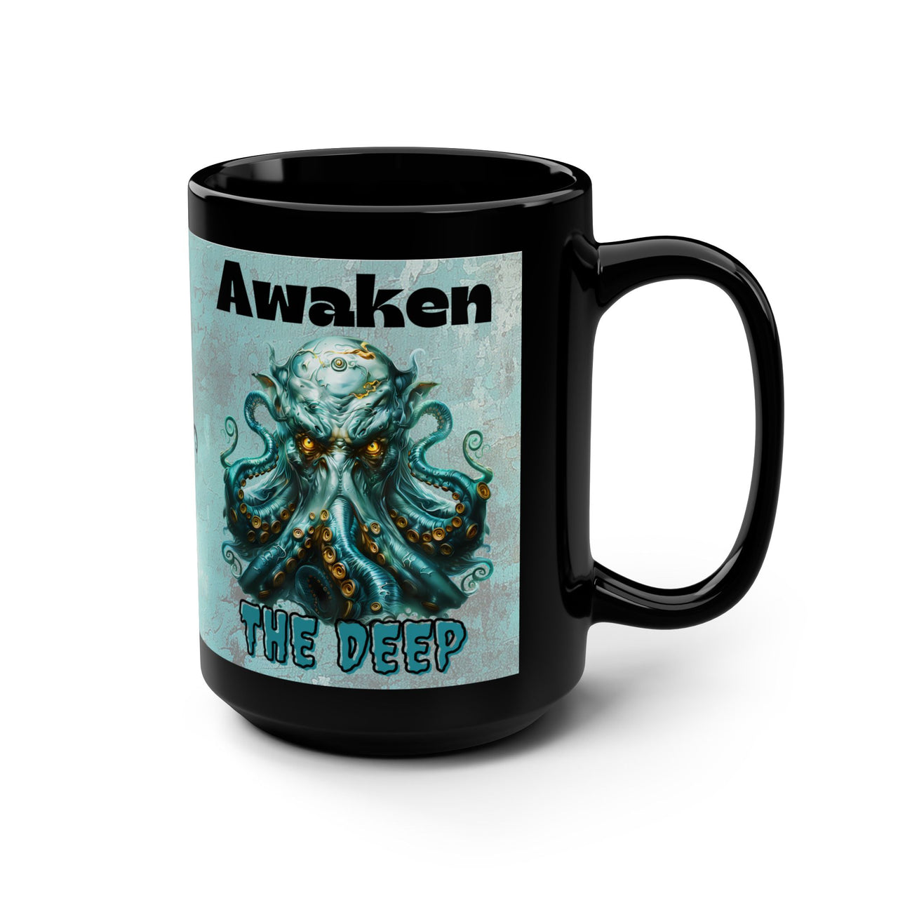 Cthulhu Themed Mug, Gothic Gift for Tea Lovers, Unique Coffee Cup, Ocean Inspired Decor, Awaken the Deep - Brockus Creations 