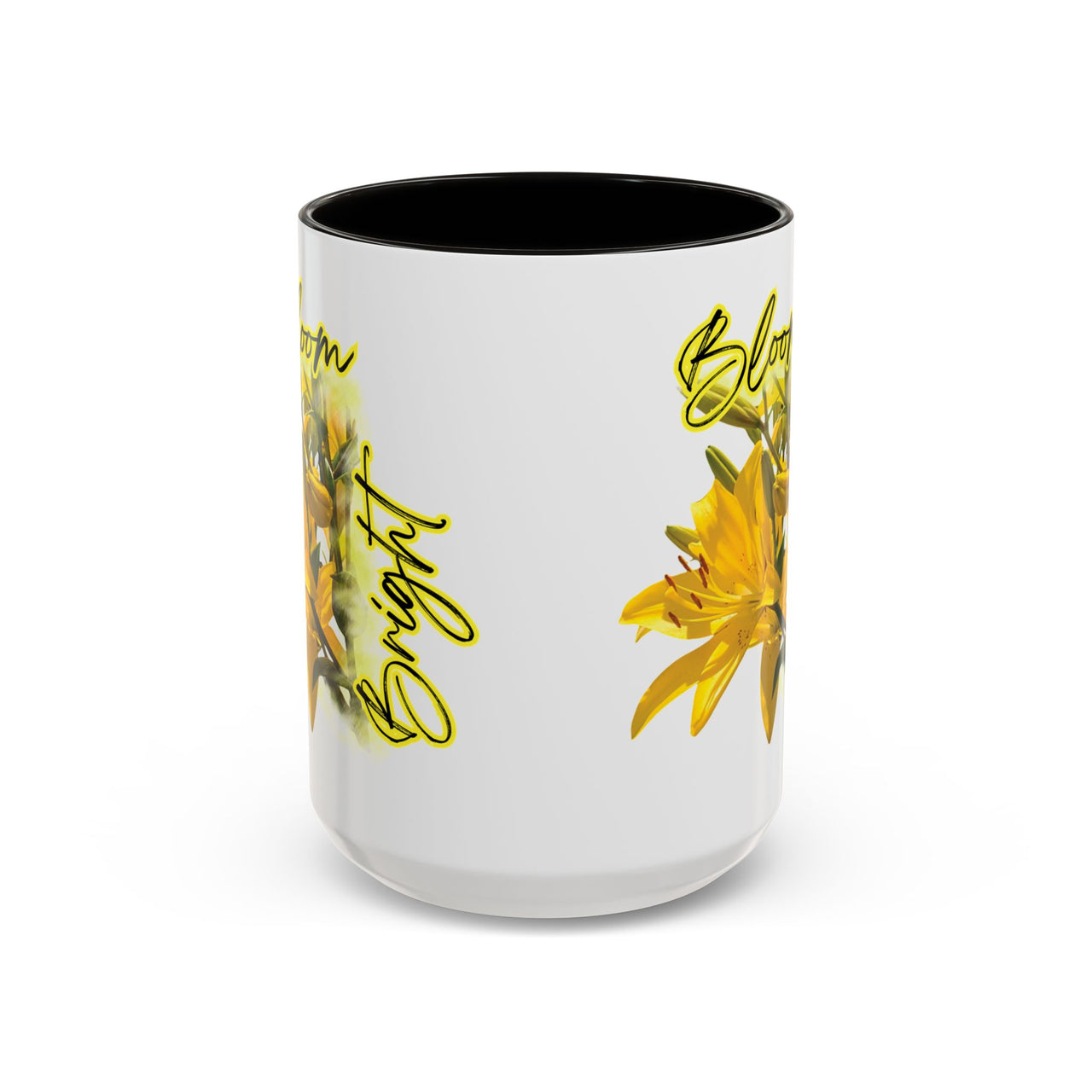 Floral Coffee Mug - "Bloom Bright" Yellow Lilies Coffee Cup