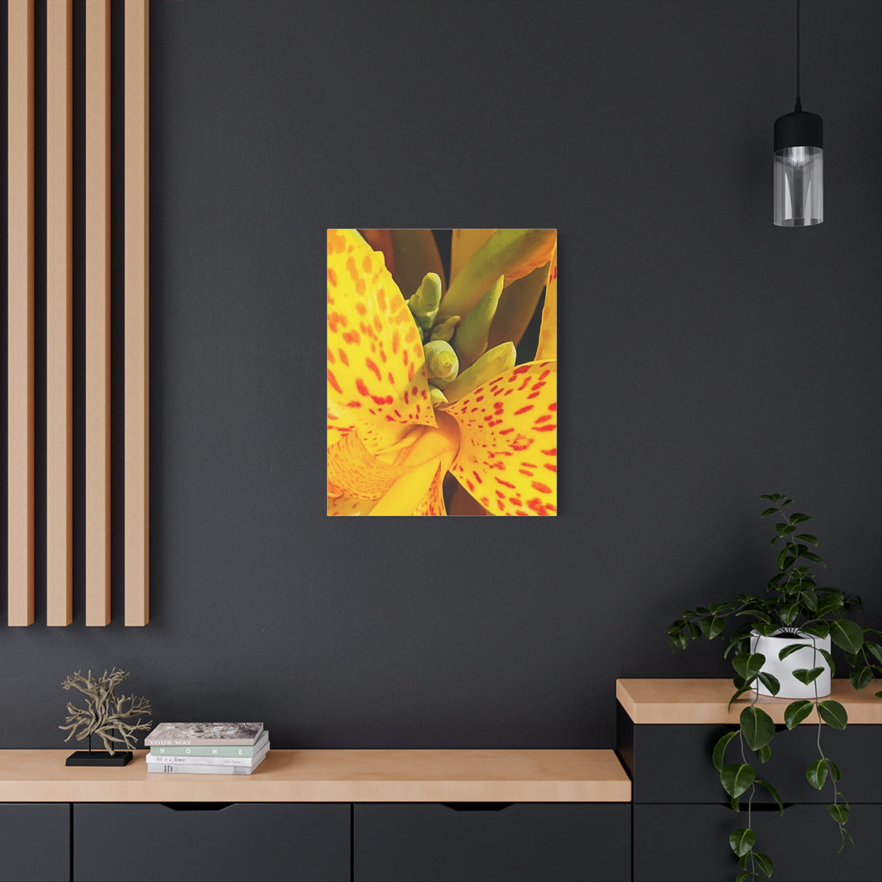 Vibrant Floral Canvas Art - Bright Yellow Canna Artwork, Wall Decor, Gift for Nature Lovers, Home Decoration, Floral Prints