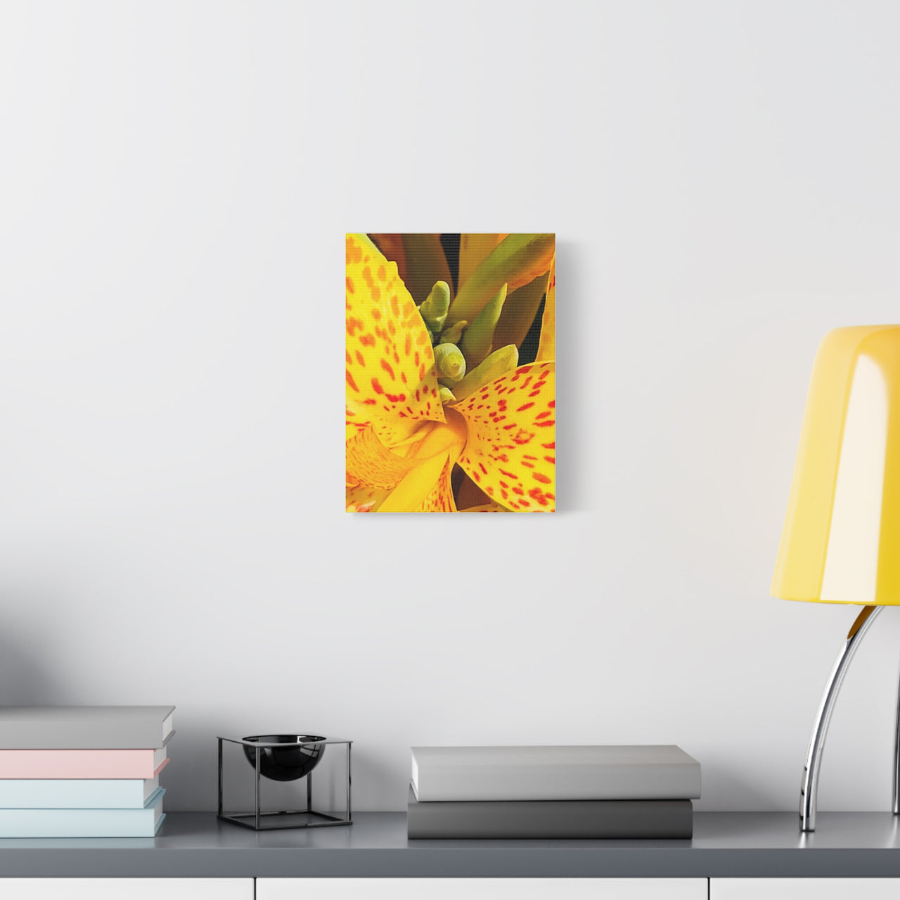 Vibrant Floral Canvas Art - Bright Yellow Canna Artwork, Wall Decor, Gift for Nature Lovers, Home Decoration, Floral Prints