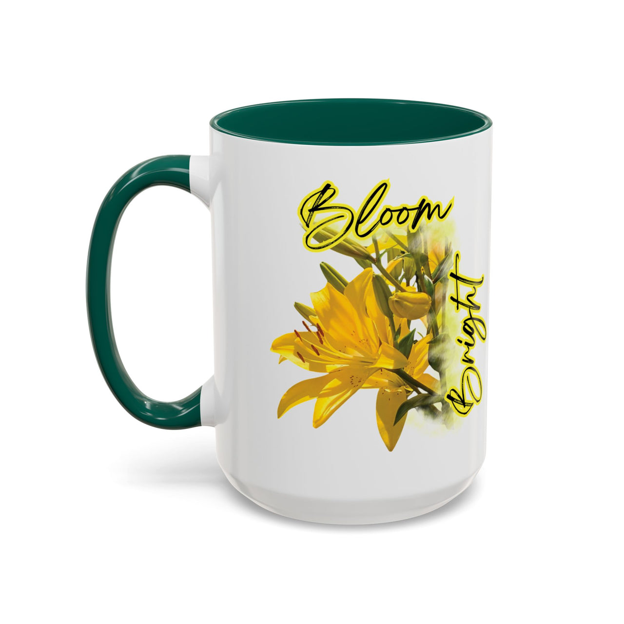 Floral Coffee Mug - "Bloom Bright" Yellow Lilies Coffee Cup