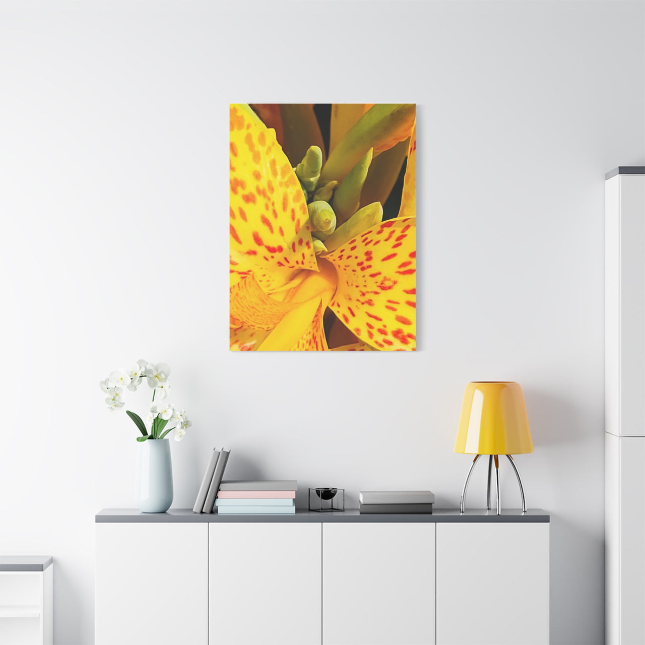 Vibrant Floral Canvas Art - Bright Yellow Canna Artwork, Wall Decor, Gift for Nature Lovers, Home Decoration, Floral Prints