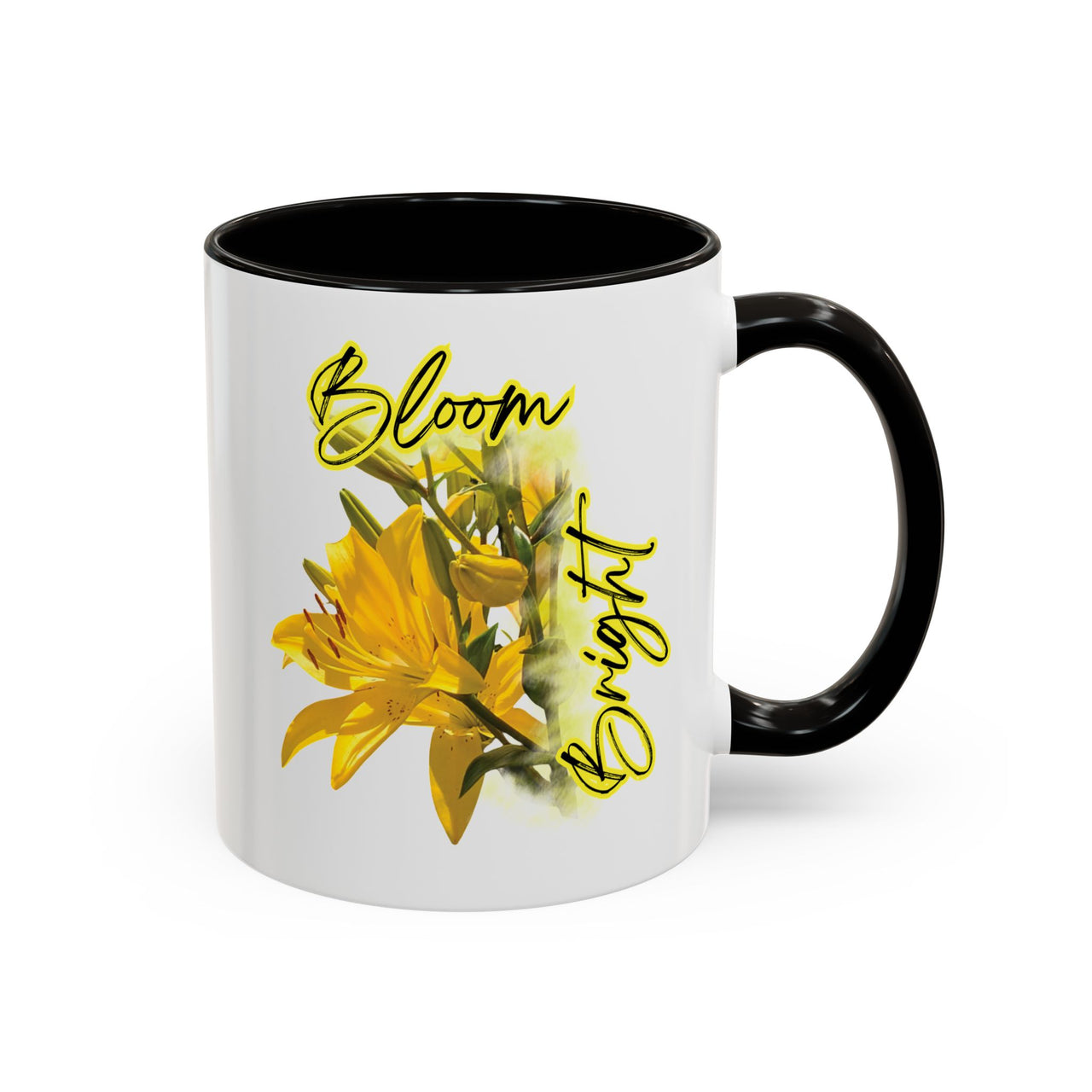 Floral Coffee Mug - "Bloom Bright" Yellow Lilies Coffee Cup