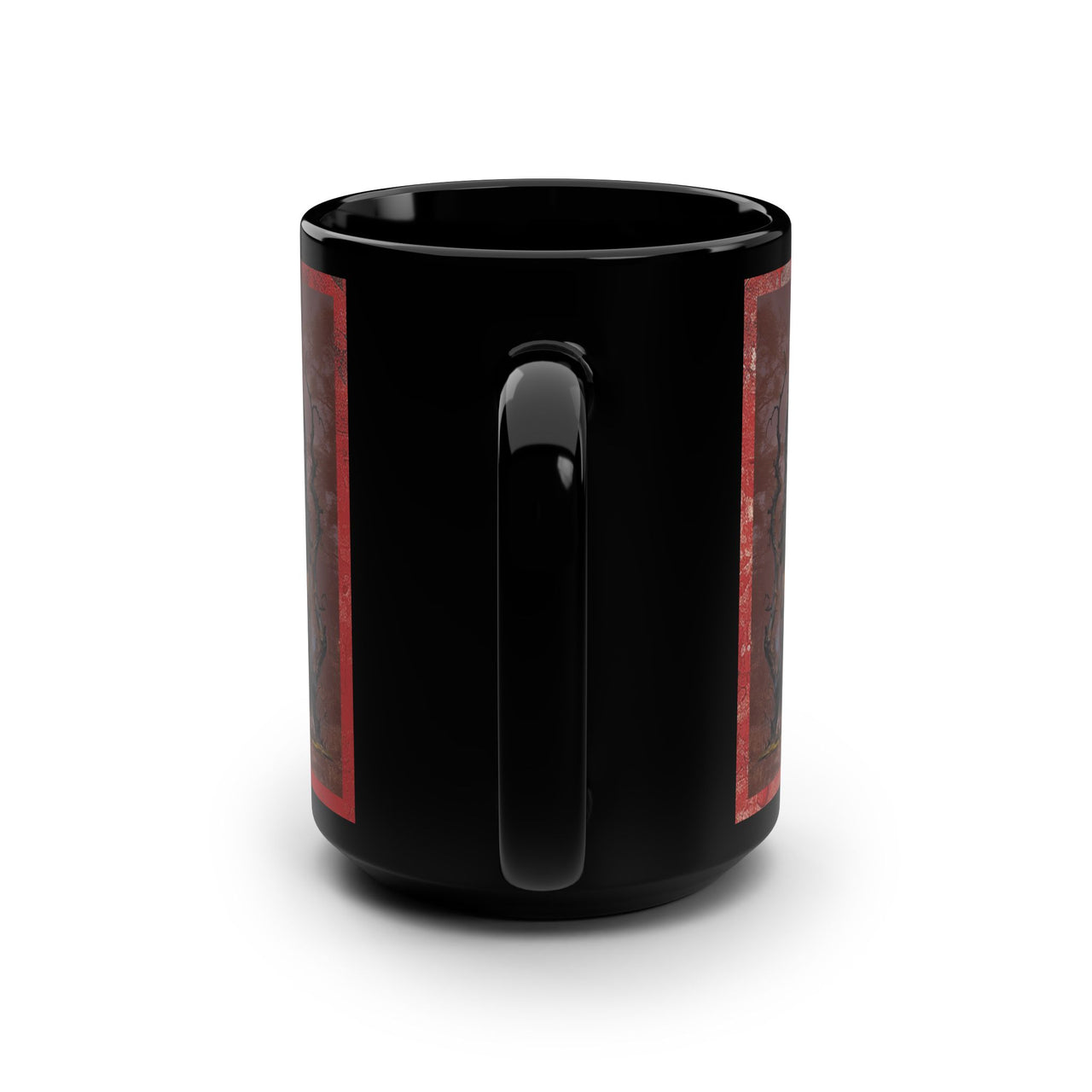 Mug - Werewolf with Old Mansion and Full Moon Design - Full Moon Fever - 15oz Black Mug