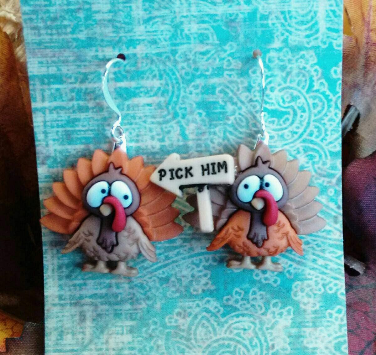 Thanksgiving turkey earrings free shipping