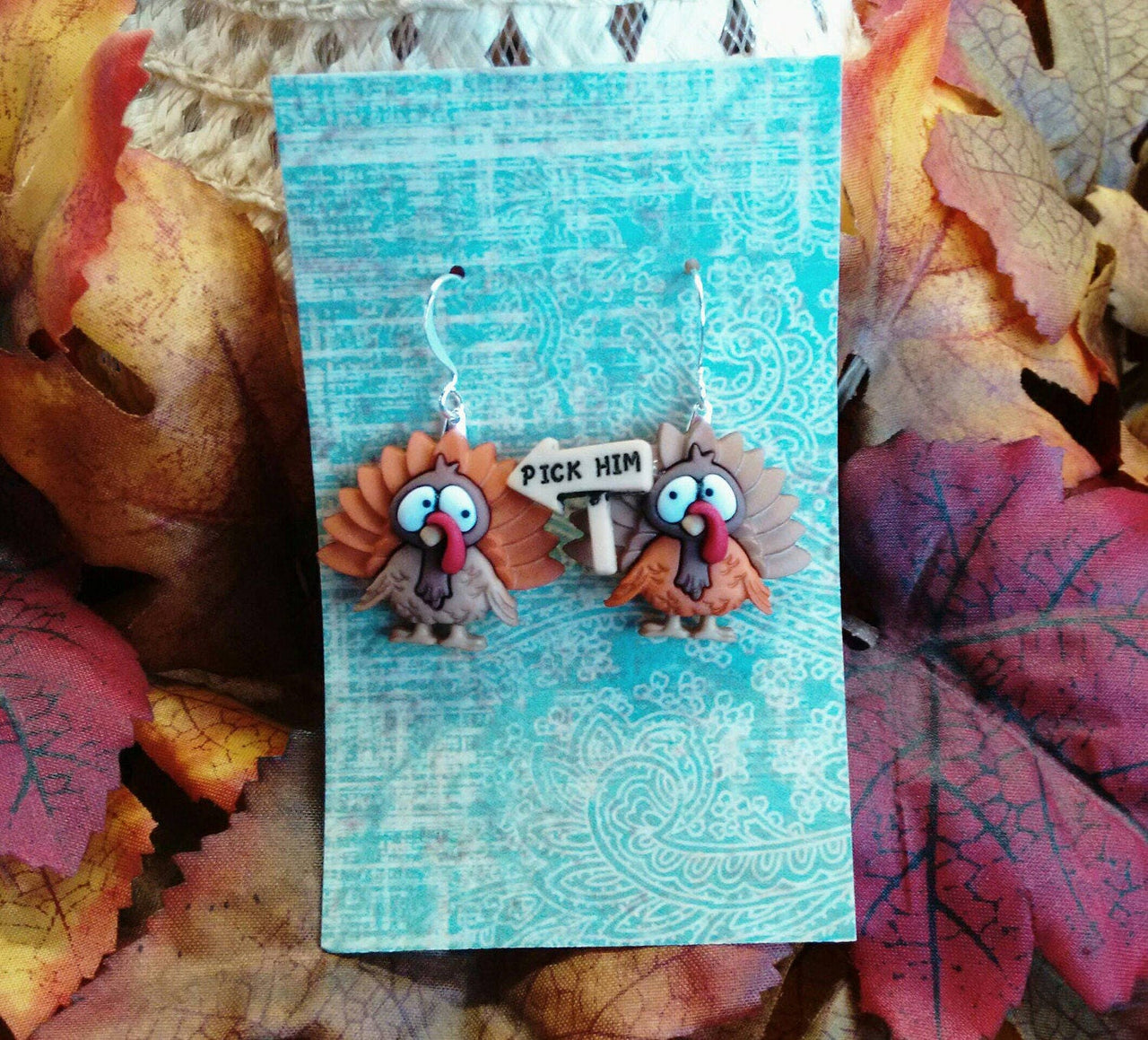 Thanksgiving turkey earrings free shipping