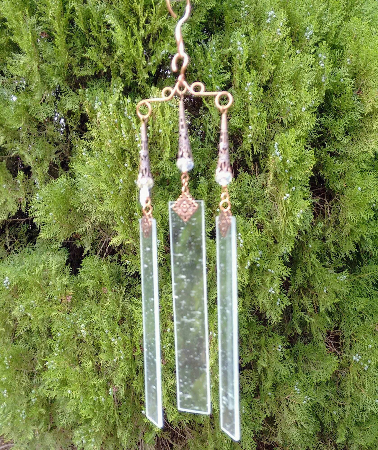 Unique elegant stained glass wind chime gifts for gardeners