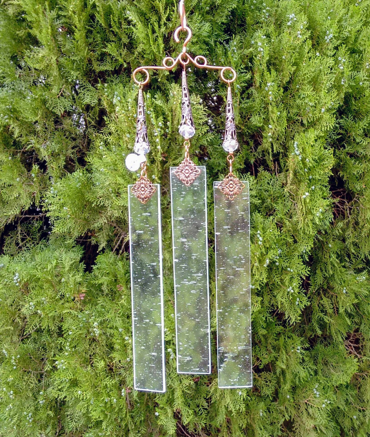 Unique elegant stained glass wind chime gifts for gardeners