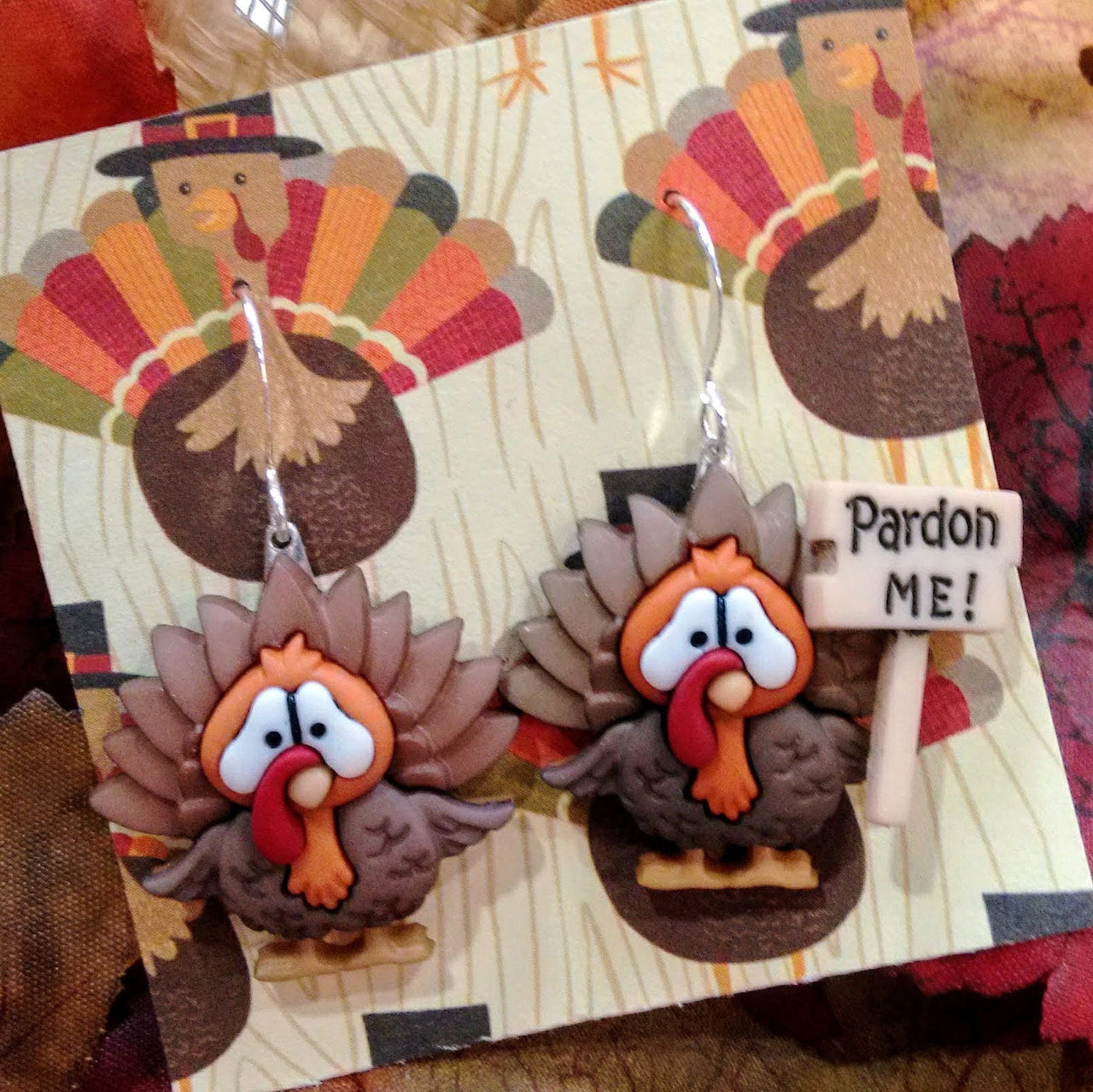 Thanksgiving turkey earrings for fall