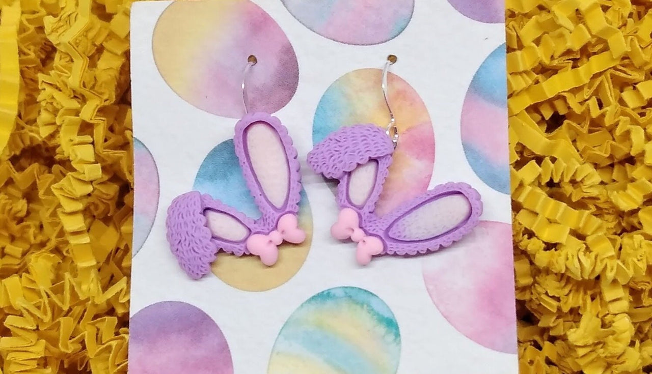 Easter earrings, Easter gifts, rabbit ears, bunny ears, cute earrings, basket stuffers, Easter bunny, gift for wife, gift for daughter