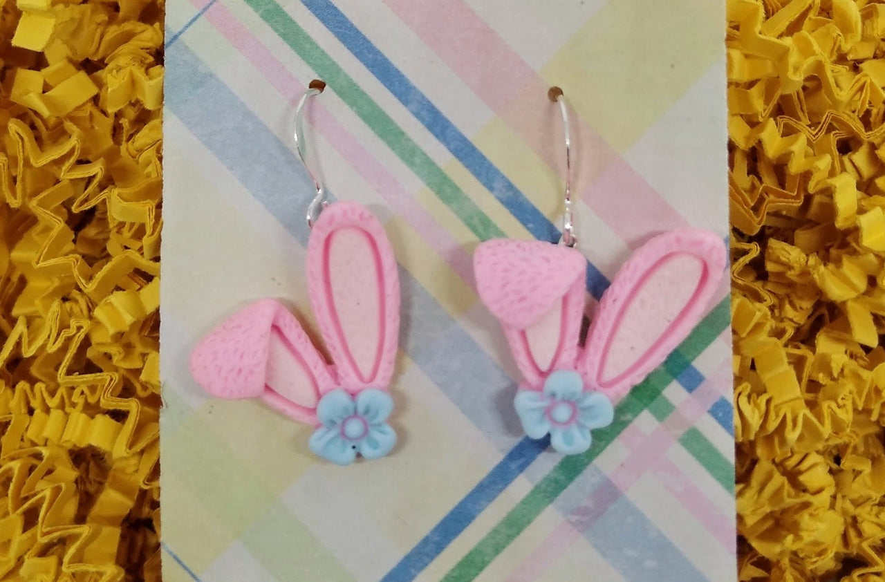 Easter earrings, Easter gifts, rabbit ears, bunny ears, cute earrings, basket stuffers, Easter bunny, gift for wife, gift for daughter