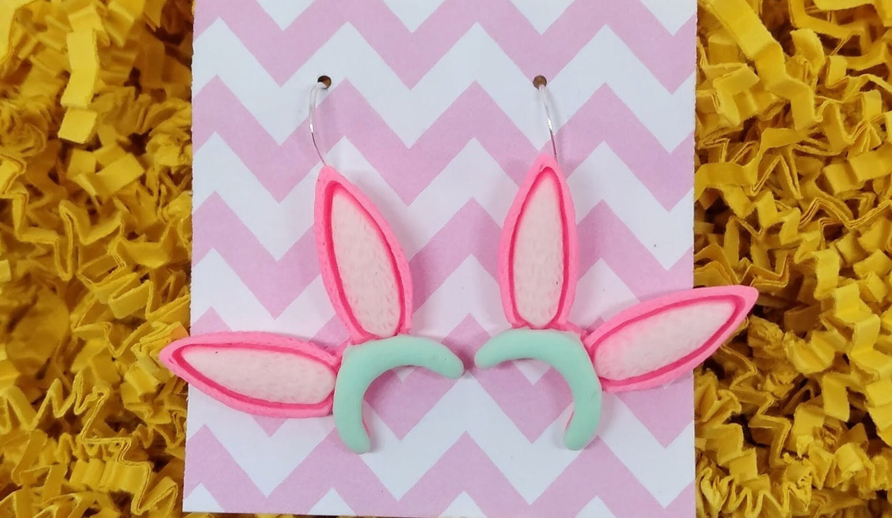 Easter earrings, Easter gifts, rabbit ears, bunny ears, cute earrings, basket stuffers, Easter bunny, gift for wife, gift for daughter