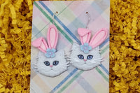 Thumbnail for Easter earrings, easter bunny, easter rabbit, gift for her, gifts under 10, easter gift, teacher jewelry, cat earrings, bunny ears, under 10