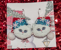 Thumbnail for santa claus earrings, santa cats, Christmas earrings, cat earrings, Santa earrings, cute earrings, gift exchange gifts, stocking stuffers