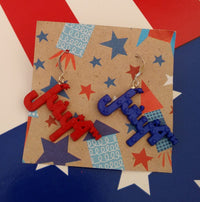 Thumbnail for 4th of July patriotic earrings