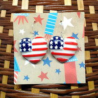 Thumbnail for American flag heart earrings