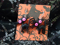 Thumbnail for Black cat Halloween earrings