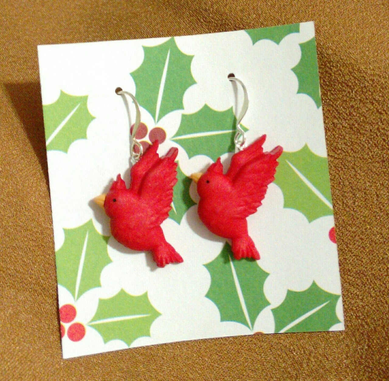 Cardinal earrings