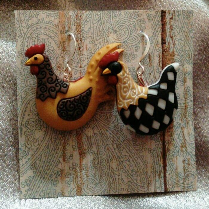 Chicken earrings