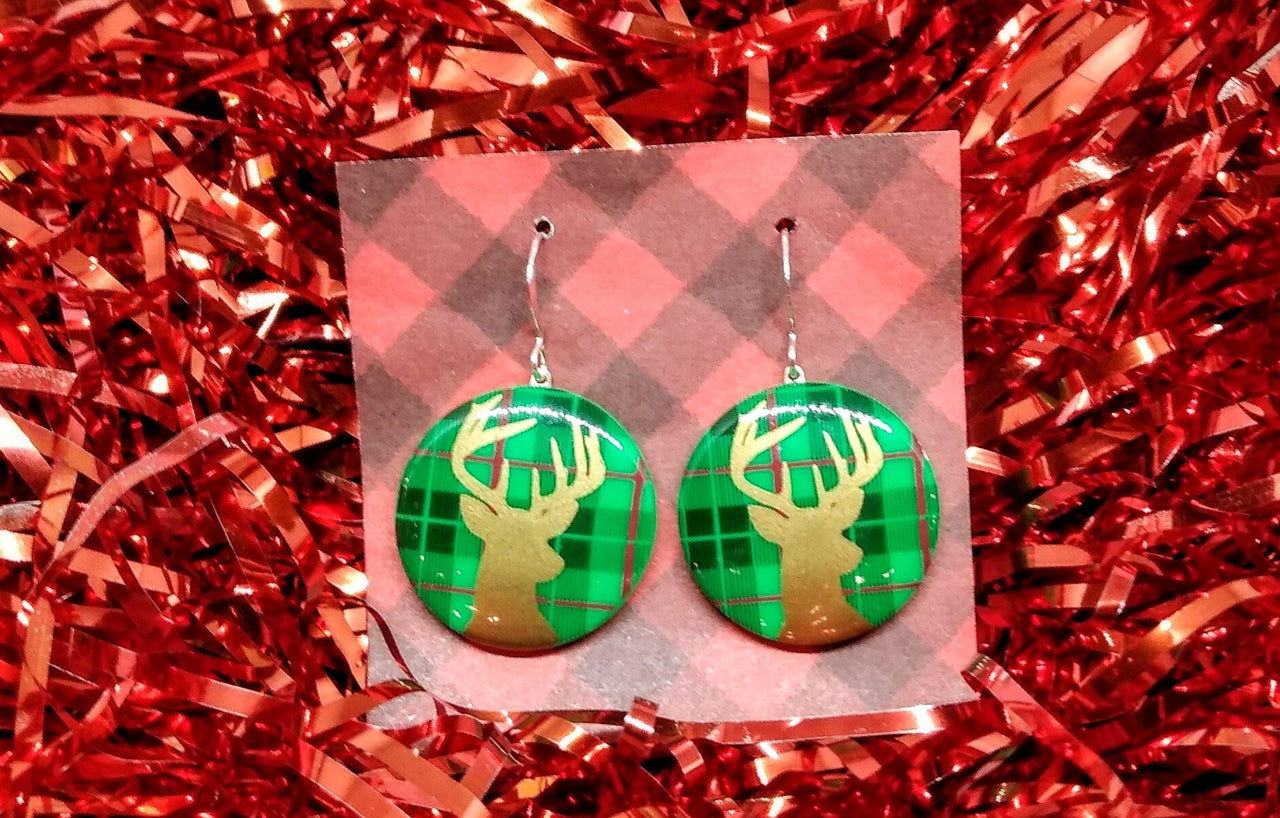 Christmas deer earrings
