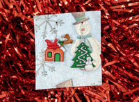 Thumbnail for Christmas earrings with sleigh and gingerbread house