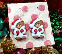 Thumbnail for Christmas Santa bear earrings