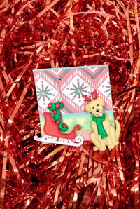 Thumbnail for Christmas Santa dog golden retriever earrings