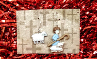 Thumbnail for Christmas shepherd and lamb earrings