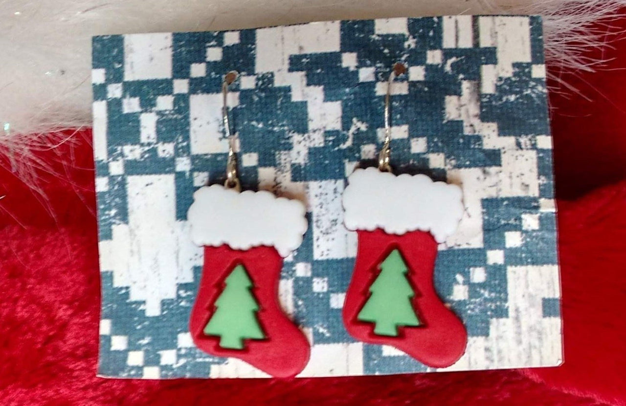Christmas stocking earrings