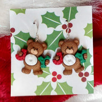 Thumbnail for Christmas teddy bear earrings