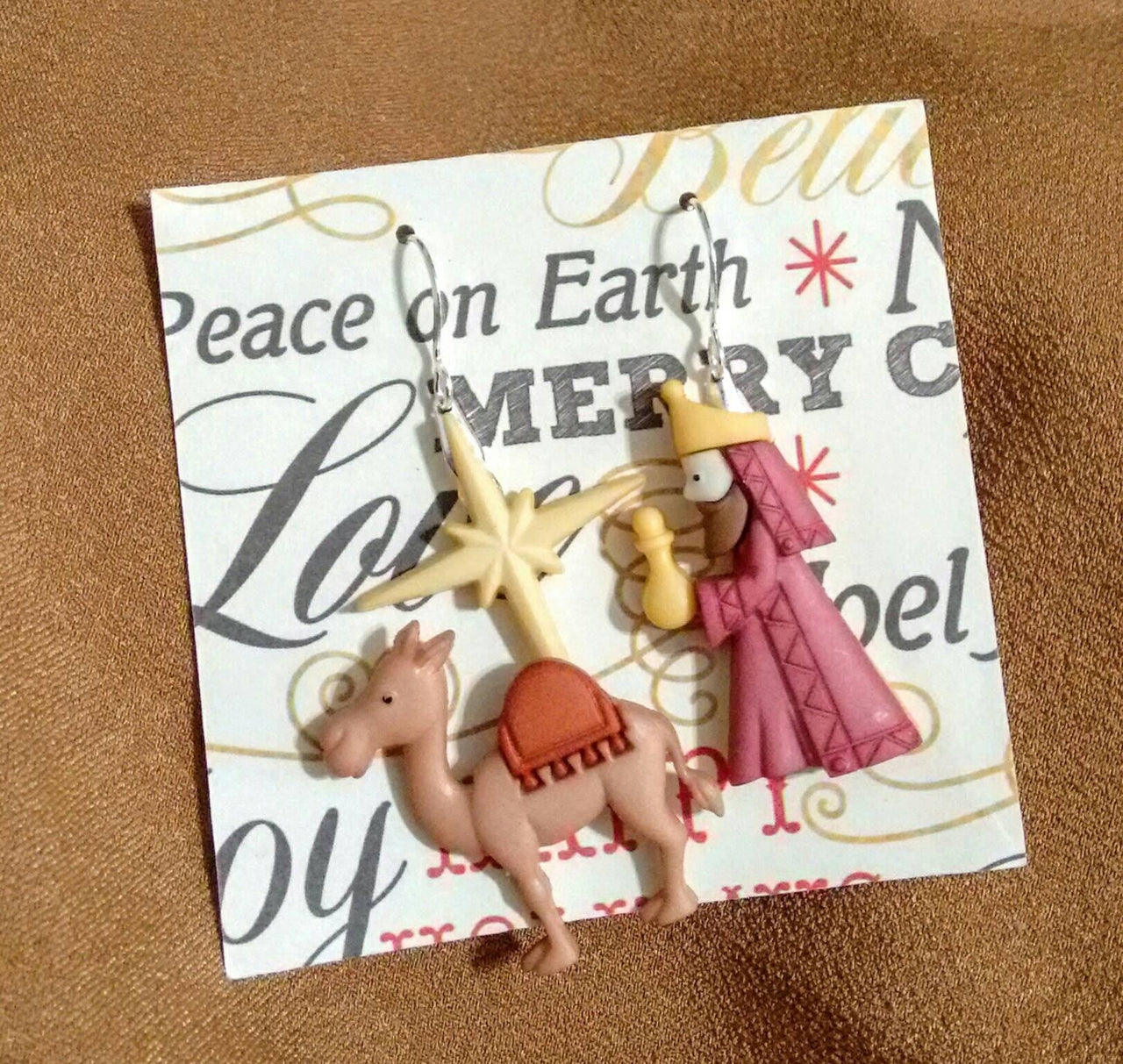 Christmas wisemen nativity earrings
