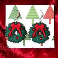 Thumbnail for Christmas wreath earrings