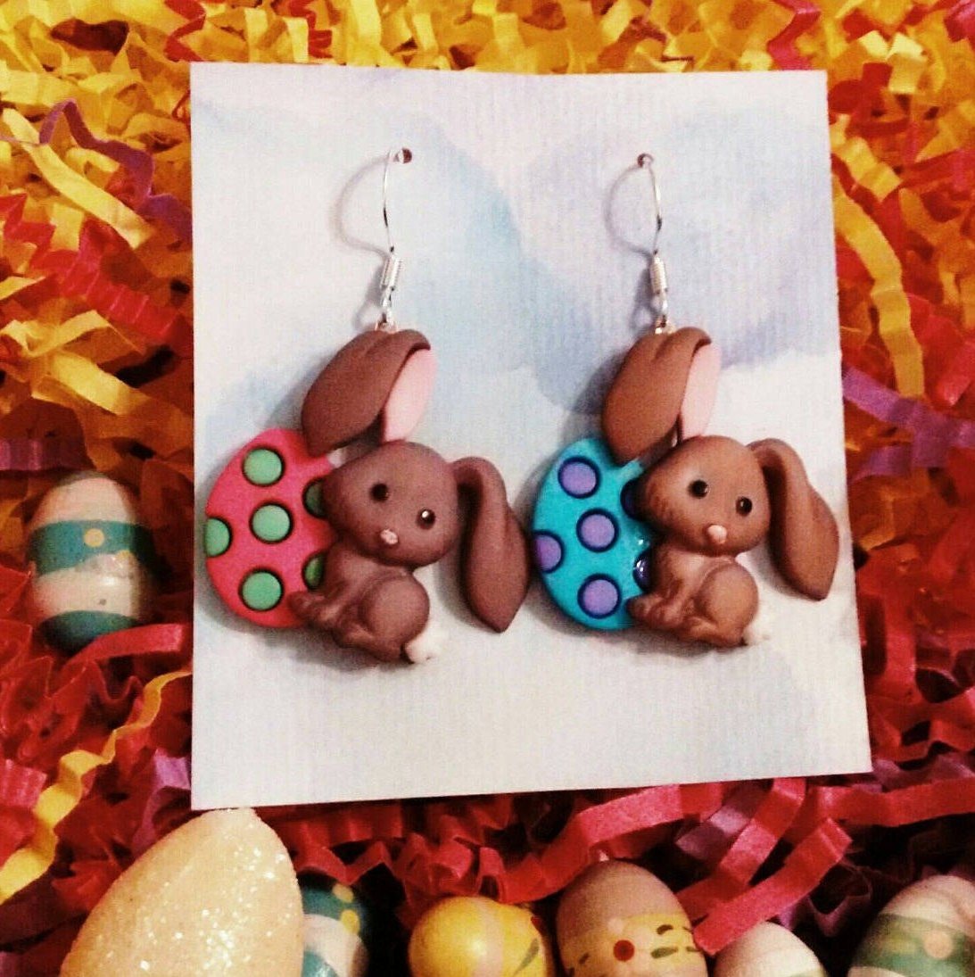 Easter bunny and Easter egg earrings