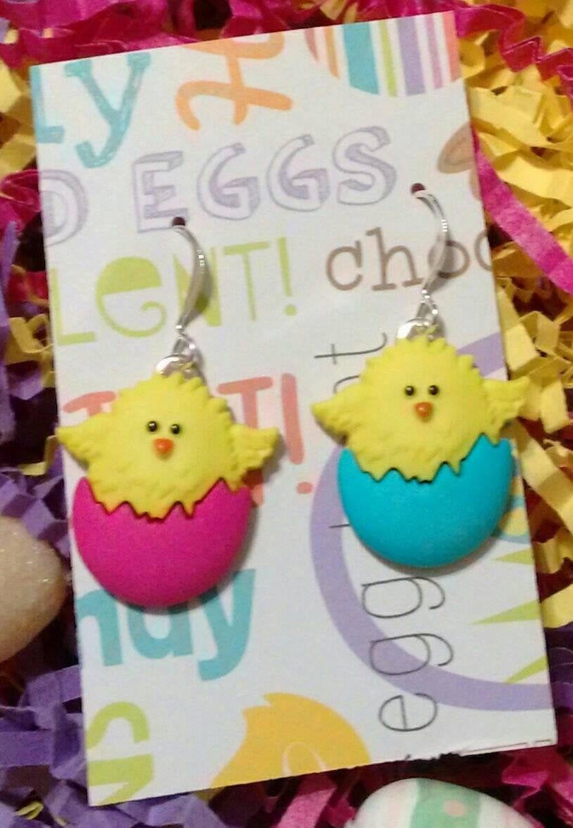 Easter chick earrings
