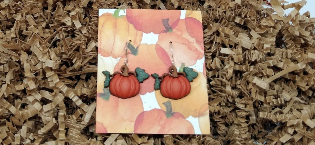 Fall pumpkin earrings