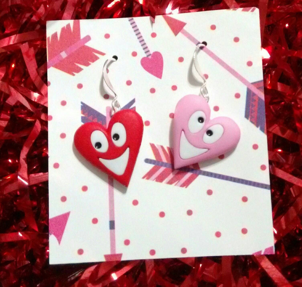 Funny Valentines heart earrings