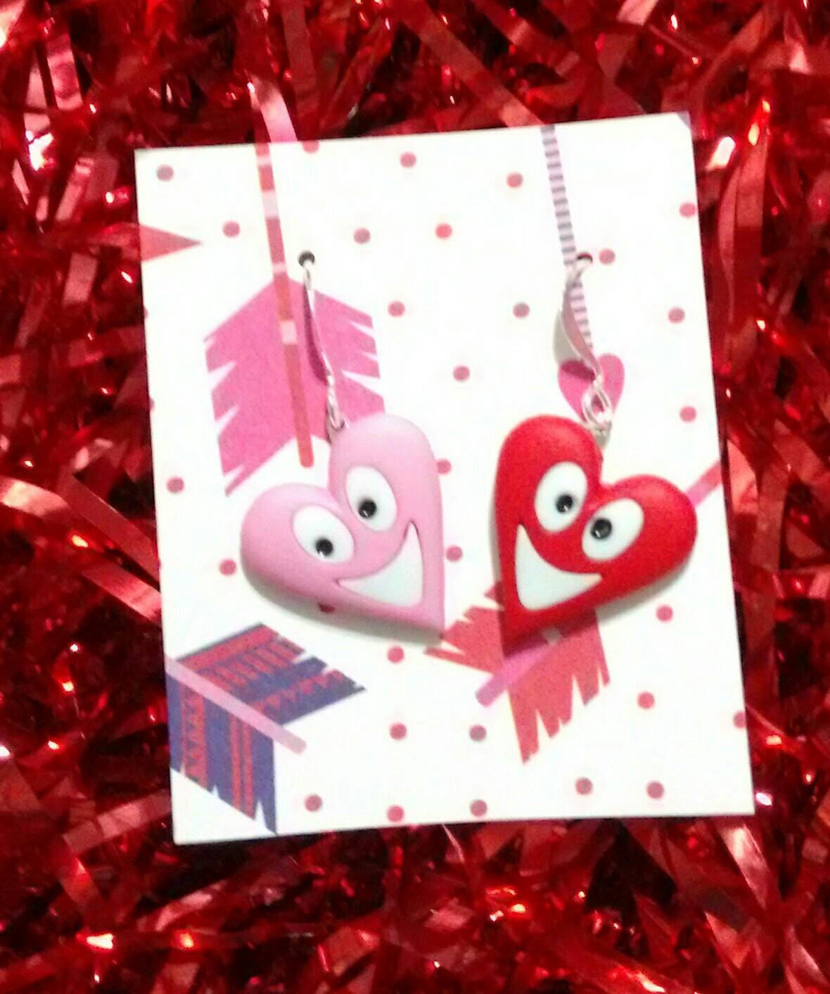 Funny Valentines heart earrings