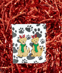 Thumbnail for Golden retriever Santa dog earrings