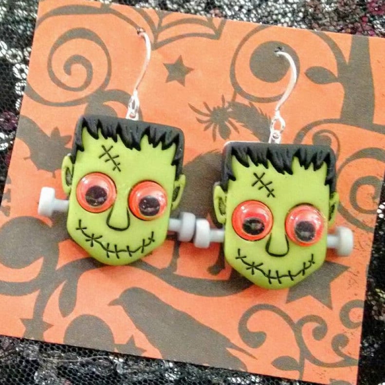 Halloween Frankenstein earrings