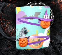 Thumbnail for Halloween jackolantern snap clips for hair